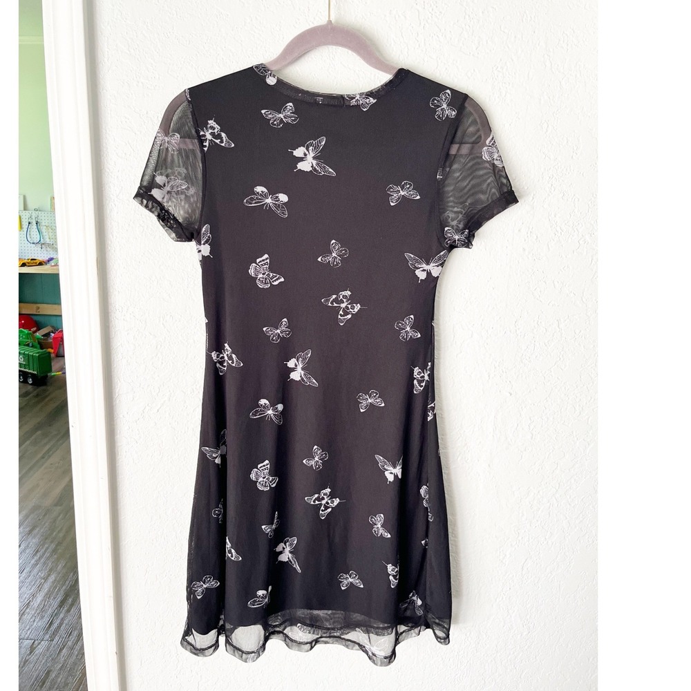 Rue21 Black Mini Dress with White Butterfly Print - Picture 2 of 6
